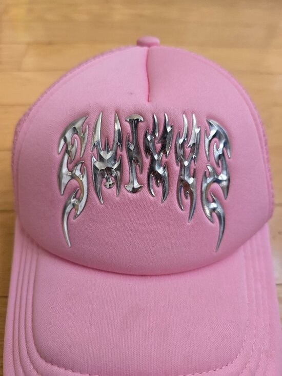 SWIXXZ | chrome bubblegum pink baddie trucker hat main image 5